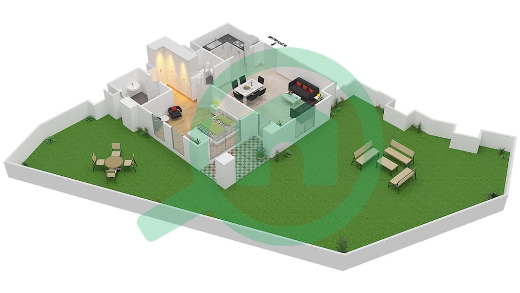 Miska 3 - 1 Bedroom Apartment Unit 12 GROUND FLOOR Floor plan Ground Floor interactive3D