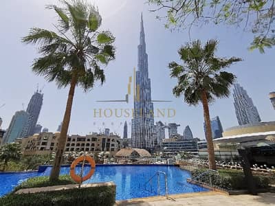 شقة 1 غرفة نوم للايجار في وسط مدينة دبي، دبي - إطلالة بانوراما لبرج خليفة والنافورة | مفروش بالكامل  | شامل الفواتير