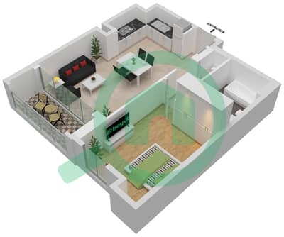 Vida Residences Creek Beach - 1 Bedroom Apartment Unit 6 Floor plan