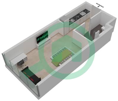 المخططات الطابقية لتصميم الوحدة A04 / FLOOR 2 شقة استوديو - راديسون دبي داماك هيلز (أرتيسيا A)