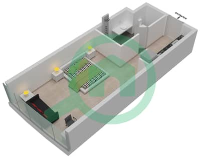 المخططات الطابقية لتصميم الوحدة A10 / FLOOR 2 شقة استوديو - راديسون دبي داماك هيلز