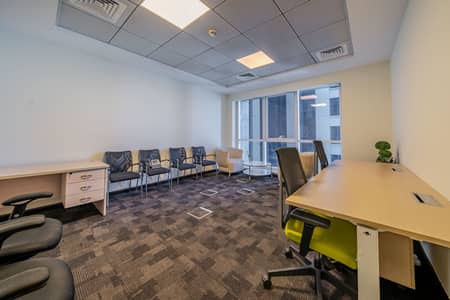 Office for Rent in Sheikh Zayed Road, Dubai - Spacious Private Service Office No. 21 at Calyp Coworking in the heart of Sheikh Zayed Road