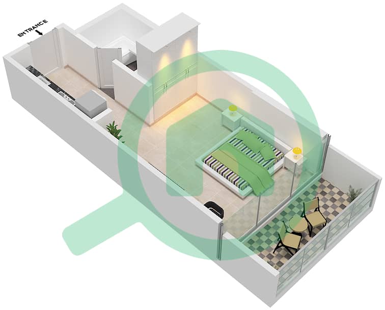 Carson Tower A - Studio Apartment Unit A14 / FLOOR-32-33 Floor plan Floor-32-33 interactive3D