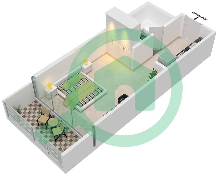 Carson Tower A - Studio Apartment Unit A13 / FLOOR-32-33 Floor plan ad31b1ed16d14fc08252e15d6eefa240 interactive3D