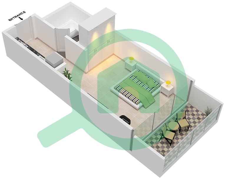 Carson Tower A - Studio Apartment Unit A12 / FLOOR-32-33 Floor plan Floor-32-33 interactive3D