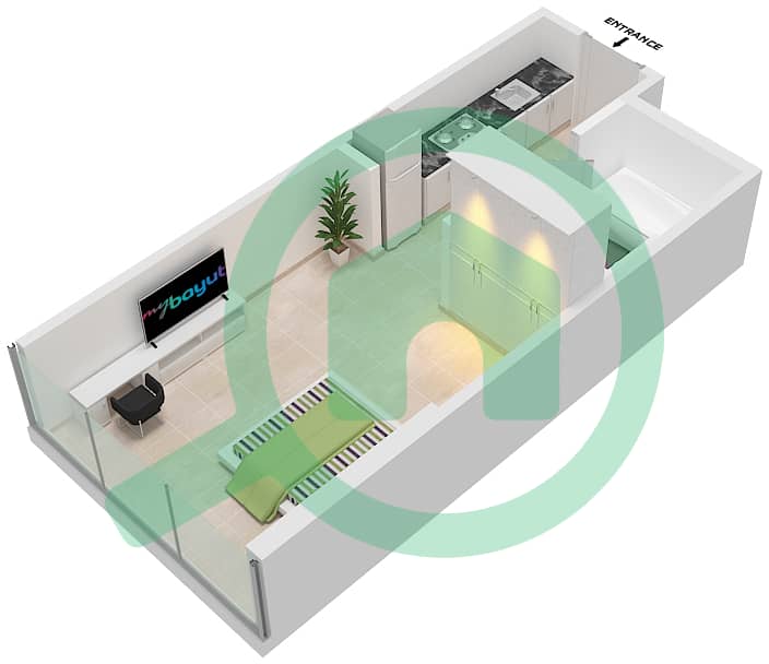 卡森大厦A座 - 单身公寓单位A08 / FLOOR-32-33戶型图 Floor-32-33 interactive3D
