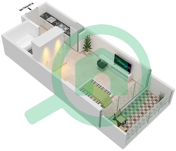 卡森大厦A座 - 单身公寓单位A03,05,07 / FLOOR-32-33戶型图 Floor-32-33 interactive3D