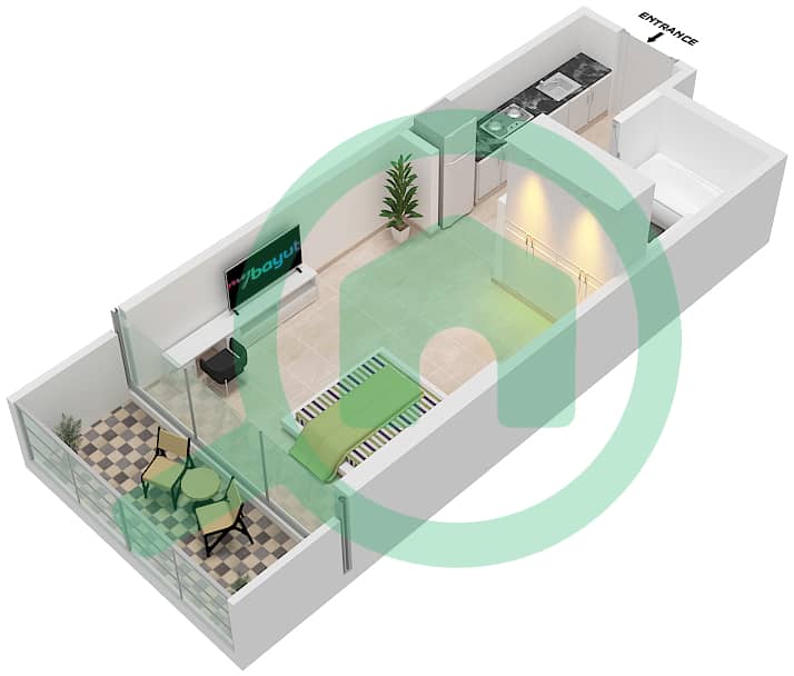 卡森大厦A座 - 单身公寓单位A02,04,06 / FLOOR-32-33戶型图 Floor-32-33 interactive3D