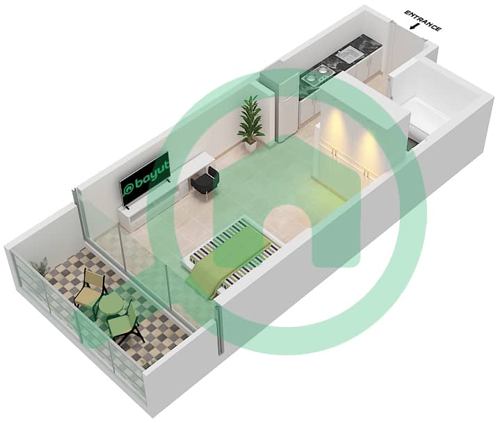 Carson Tower A - Studio Apartment Unit A16 / FLOOR-30-31 Floor plan Floor-30-31 interactive3D