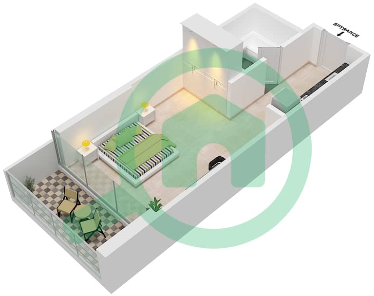 Carson Tower A - Studio Apartment Unit A11,13/FLOOR 7,9,10,12-20 Floor plan Floor 7,9,10,12-20,26-28 interactive3D