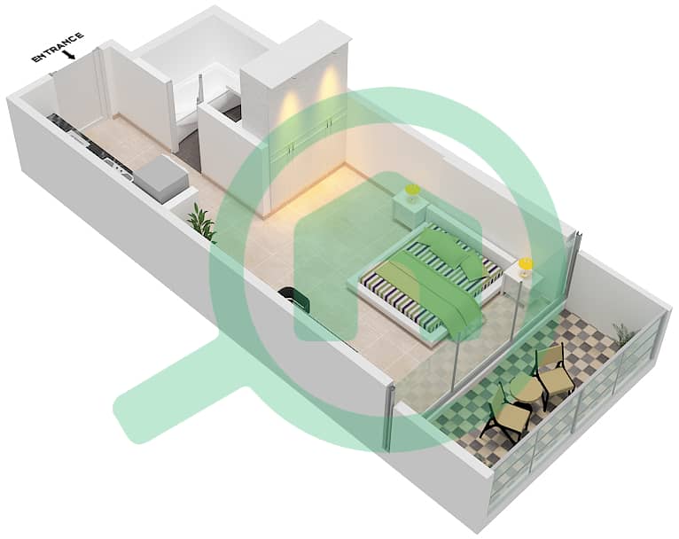 Carson Tower A - Studio Apartment Unit A18 / FLOOR 4-29 Floor plan Floor 4-29 interactive3D