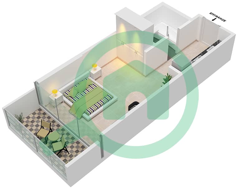 Carson Tower A - Studio Apartment Unit A17 / FLOOR 4-29 Floor plan Floor 4-29 interactive3D
