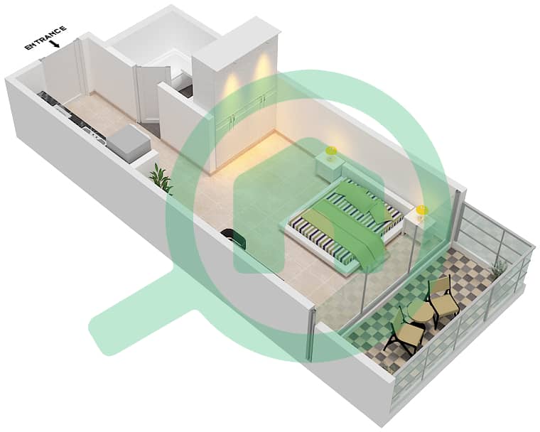 Carson Tower A - Studio Apartment Unit A16 / FLOOR 4-29 Floor plan Floor 4-29 interactive3D