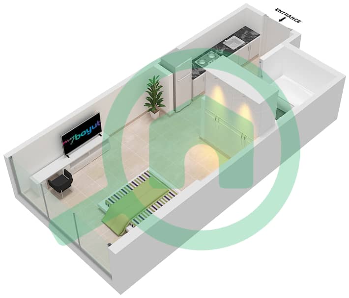 Carson Tower A - Studio Apartment Unit A10 / FLOOR-4-31 Floor plan Floor-4-31 interactive3D
