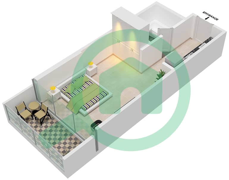 Carson Tower A - Studio Apartment Unit A05,7,9, / FLOOR-4-31 Floor plan Floor-4-31 interactive3D