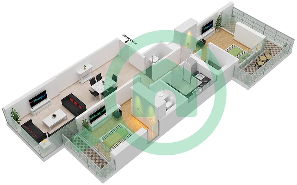 Carson Tower A - Studio Apartment Unit A03 / FLOOR-4-31 Floor plan Floor-4-31 interactive3D