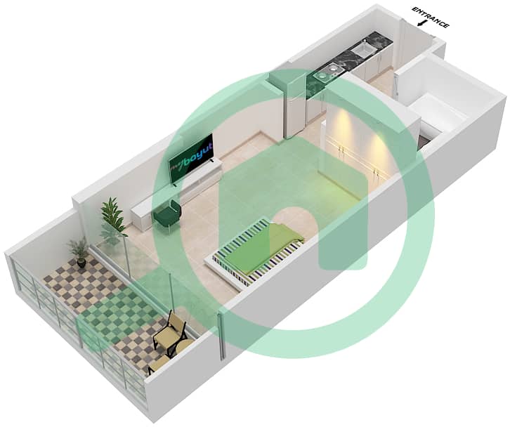 Carson Tower A - Studio Apartment Unit A02 / FLOOR 4-31 Floor plan Floor 4-31 interactive3D