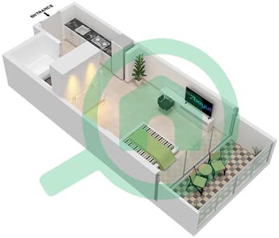 Carson Tower B - Studio Apartment Unit B17 / FLOOR- 4-15 Floor plan