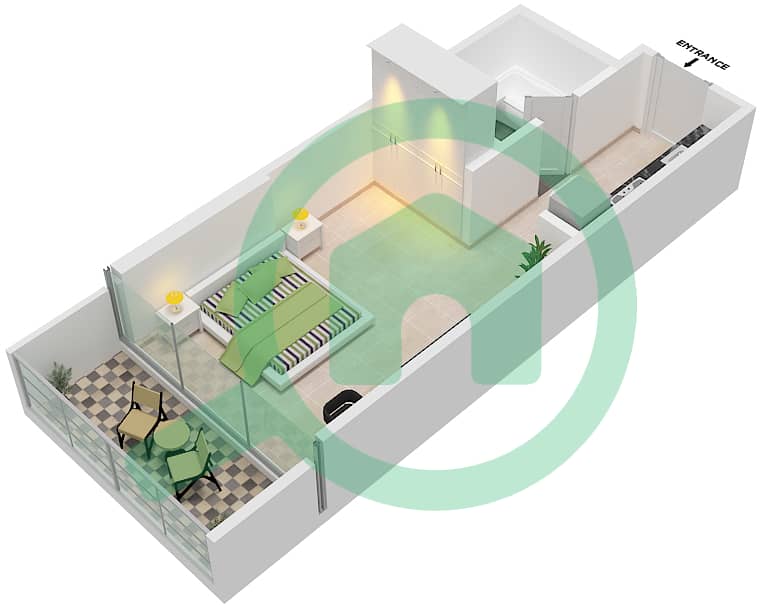 Carson Tower B - Studio Apartment Unit B04,6,8/FLOOR-4-15,30-31 Floor plan Floor- 4-15,30-31 interactive3D