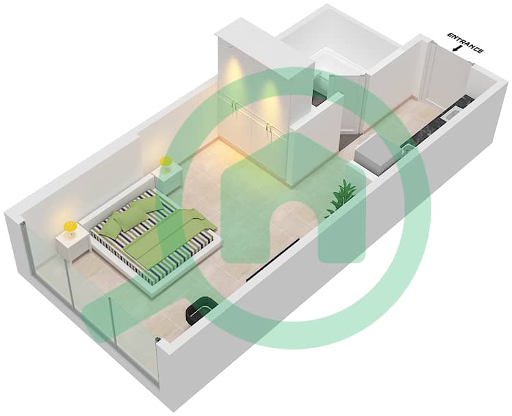 Carson Tower B - Studio Apartment Unit B10 / FLOOR- 4-15,30-31 Floor plan Floor- 4-15,30-31 interactive3D