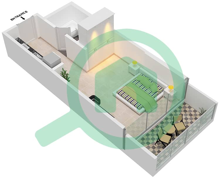 Carson Tower B - Studio Apartment Unit B14 / FLOOR-16-31 Floor plan Floor-16-31 interactive3D