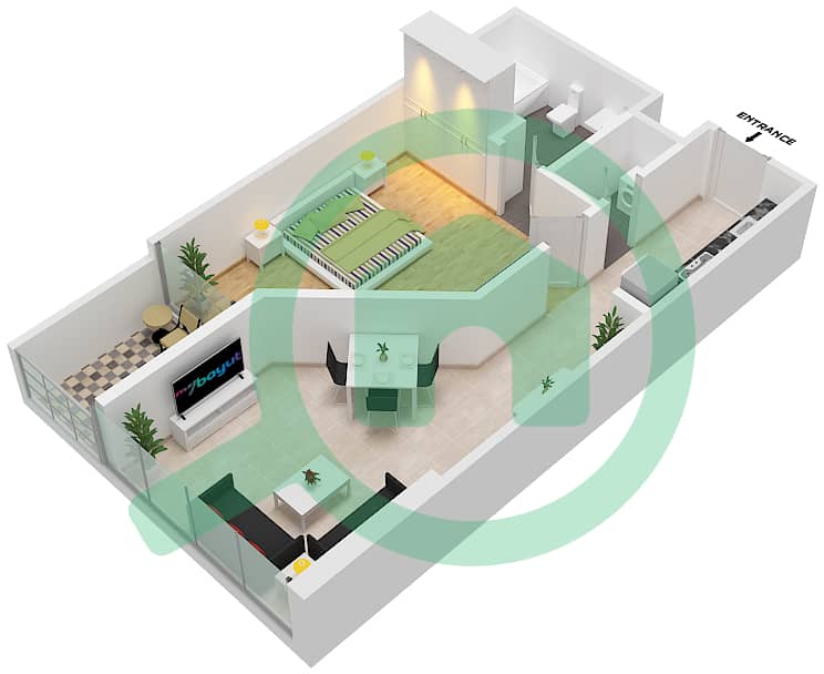 Carson Tower B - 1 Bedroom Apartment Unit B10 / FLOOR 32-33 Floor plan Floor 32-33 interactive3D