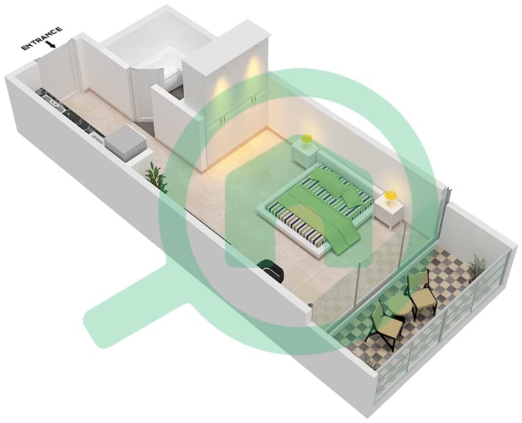 Карсон Тауэр С - Апартамент Студия планировка Единица измерения C01 / FLOOR-5-34 Floor-5-34 interactive3D