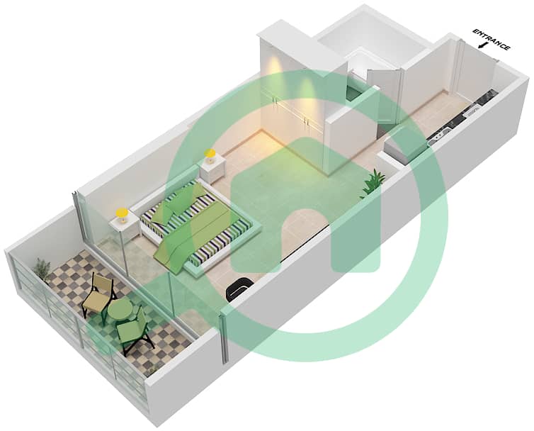 Карсон Тауэр С - Апартамент Студия планировка Единица измерения C04,6,8/FLOOR-5-15,31-32 Floor-5-15,31-32 interactive3D