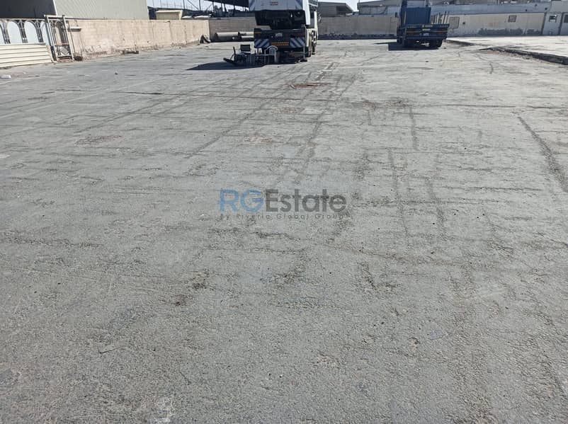 35,000 Sqft industrial or Commercial Land Fully Concrete with Boundary Wall For Rent in Ras Al Khor