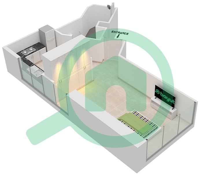 Дамак Мейсон Приве - Апартамент Студия планировка Единица измерения 10A FLOOR 29-32 Floor 29-32 interactive3D