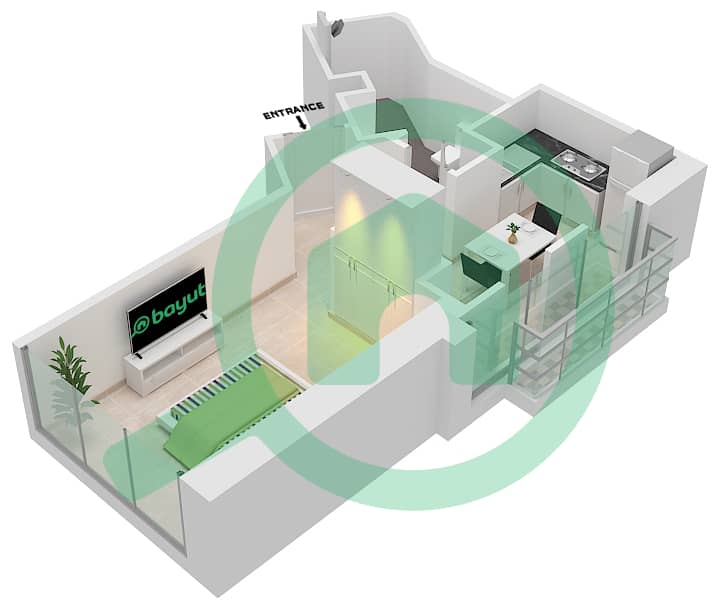 Дамак Мейсон Приве - Апартамент 1 Спальня планировка Единица измерения 1 FLOOR 4,16,27 Floor 4,16,27 interactive3D