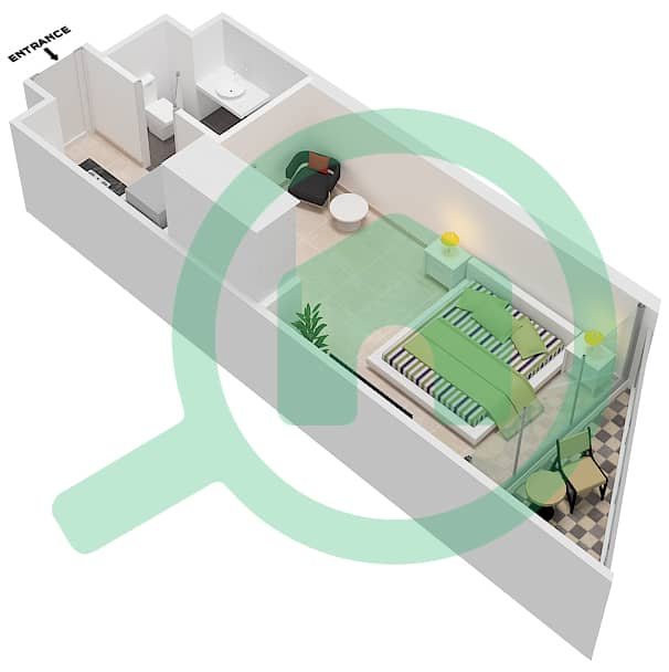 达马克奢华之家 - 单身公寓单位2 FLOOR 5,21-24戶型图 Floor 5,21-24 interactive3D