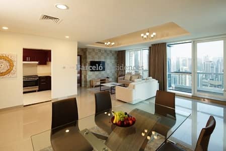 شقة فندقية 2 غرفة نوم للايجار في دبي مارينا، دبي - غرفتين و صالة - شهرى - بدون عمولة - شامل
