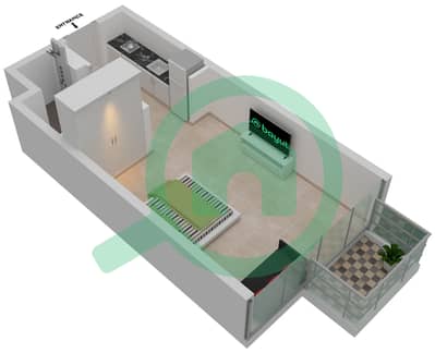 المخططات الطابقية لتصميم الوحدة 10 شقة استوديو - عزيزي ريفيرا 17