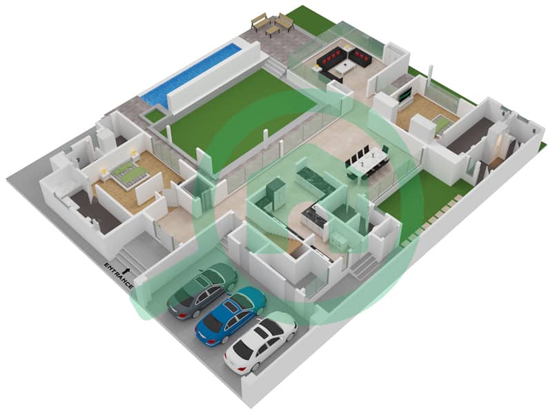 Hartland Forest Villas - 5 Bedroom Villa Type 5D Floor plan Ground Floor interactive3D