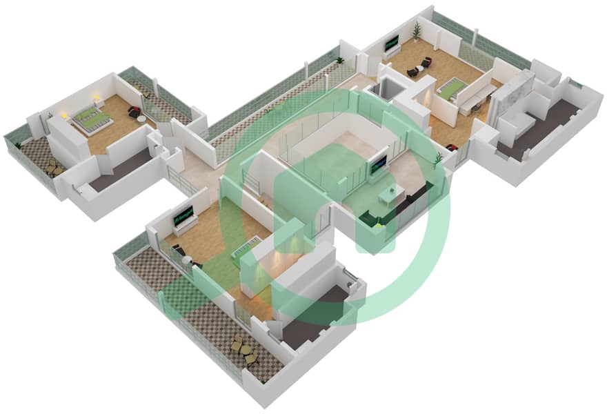 Hartland Forest Villas - 5 Bedroom Villa Type 5E Floor plan First Floor interactive3D