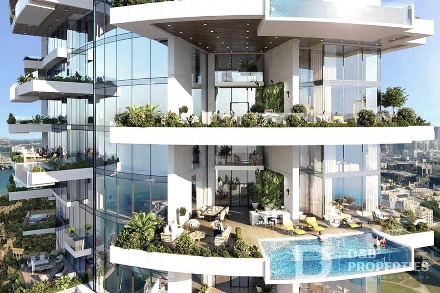 位于迪拜码头，卡瓦利大厦 3 卧室的顶楼公寓 14000000 AED - 6459607