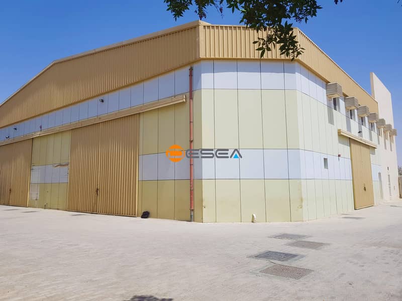 Warehouse with High Power | 12 Offices | 210,000 AED