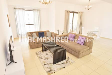 2 Bedroom Apartment for Rent in Jumeirah Beach Residence (JBR), Dubai - Huge Layout | Fully Furnished