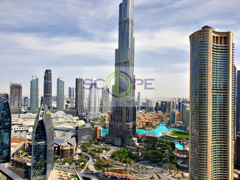High Floor | Vacant 3BR +M | Burj Khalifa View