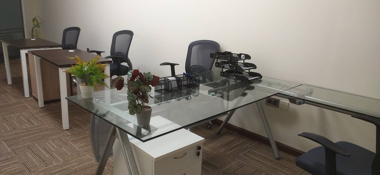 EXECUTIVE, PRIVATE, PRESTIGEOUSE, FURNISHED & SERVICED OFFICES WITH EJARI ,FREE DEWA, INTERNET, CHILLER