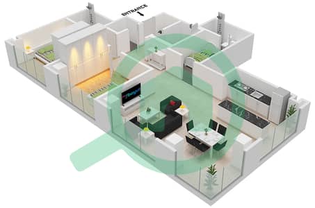 Pixel - 2 Bedroom Apartment Suite 02,03 Floor plan