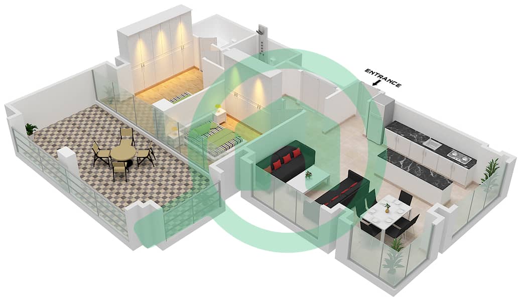 Pixel - 2 Bedroom Apartment Suite 06 Floor plan Floor 3 interactive3D