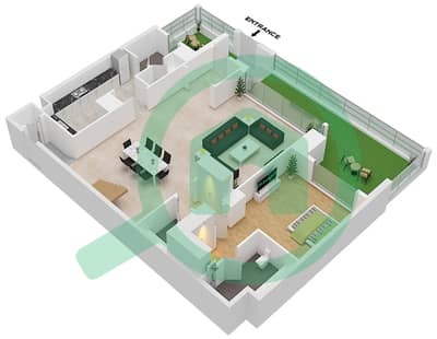 绿松石区 - 3 卧室联排别墅类型E戶型图