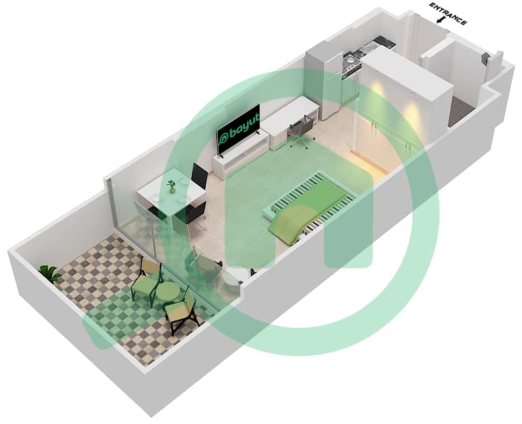 Azizi Riviera 14 - Studio Apartment Type/unit 9/3 FLOOR 1 Floor plan Floor 1 interactive3D
