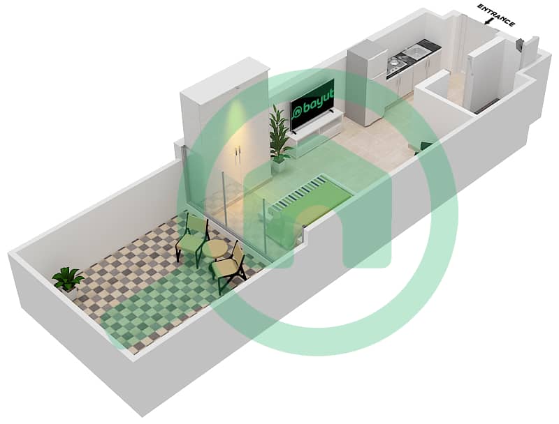 Azizi Riviera 14 - Studio Apartment Type/unit 9/6 FLOOR 1 Floor plan Floor 1 interactive3D