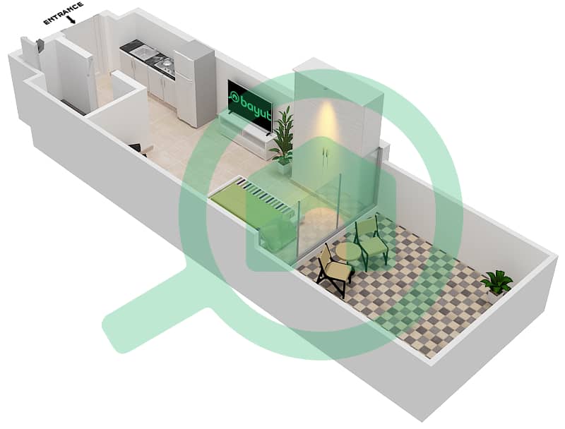 Azizi Riviera 14 - Studio Apartment Type/unit 9/7 FLOOR 1 Floor plan Floor 1 interactive3D