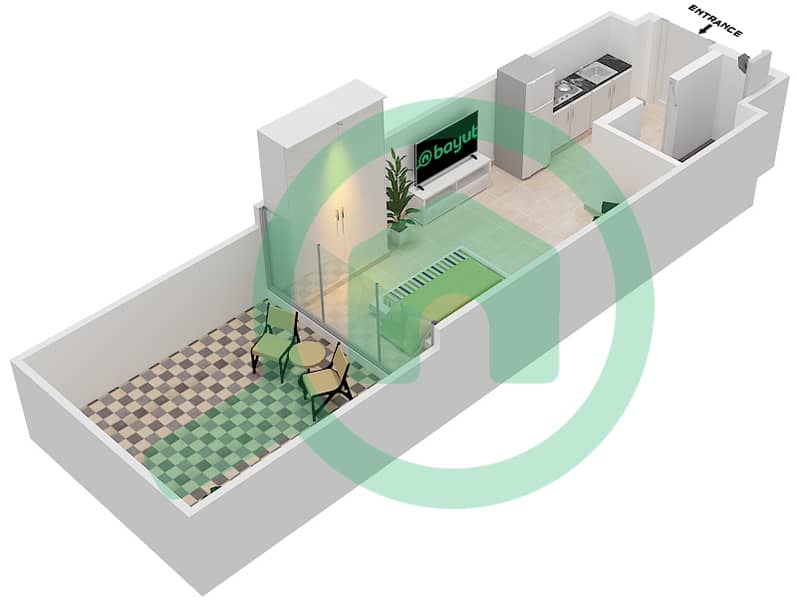 Azizi Riviera 14 - Studio Apartment Type/unit 9/8 FLOOR 1 Floor plan Floor 1 interactive3D