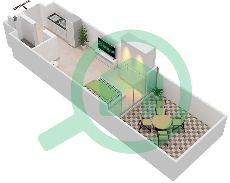 Azizi Riviera 14 - Studio Apartment Type/unit 9/19 FLOOR 1 Floor plan Floor 1 interactive3D