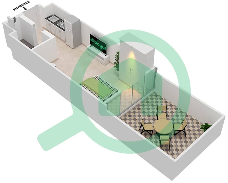 Azizi Riviera 14 - Studio Apartment Type/unit 9/22 FLOOR 1 Floor plan Floor 1 interactive3D